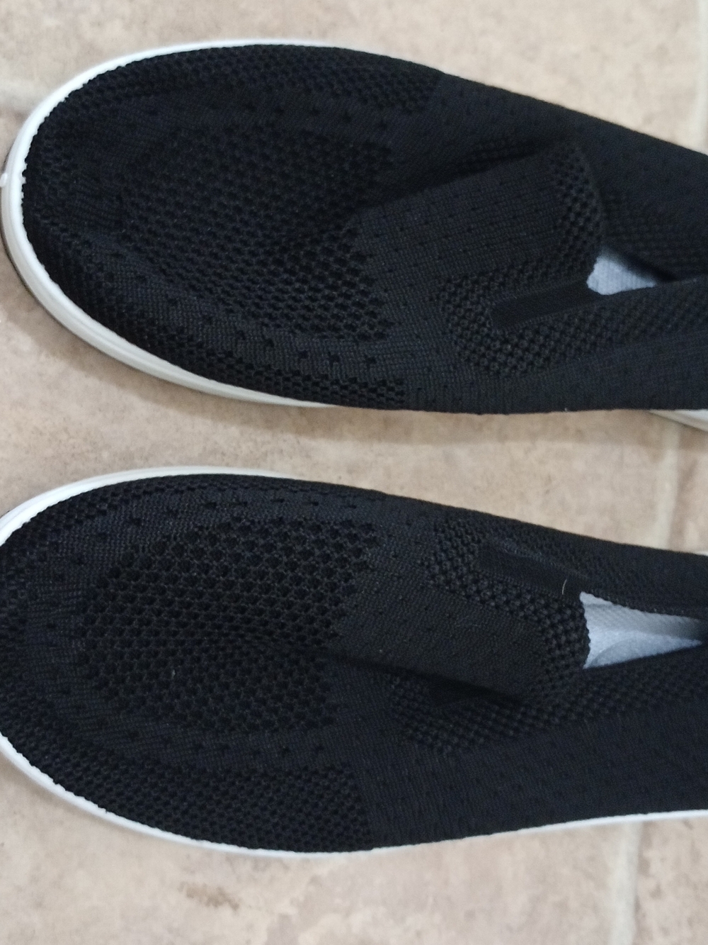 Women's Black Slip-On Knit Sneakers